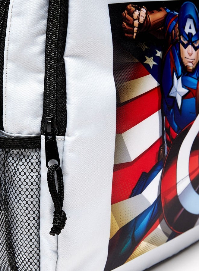 Marvel Captain America Print Backpack with Adjustable Shoulder Straps