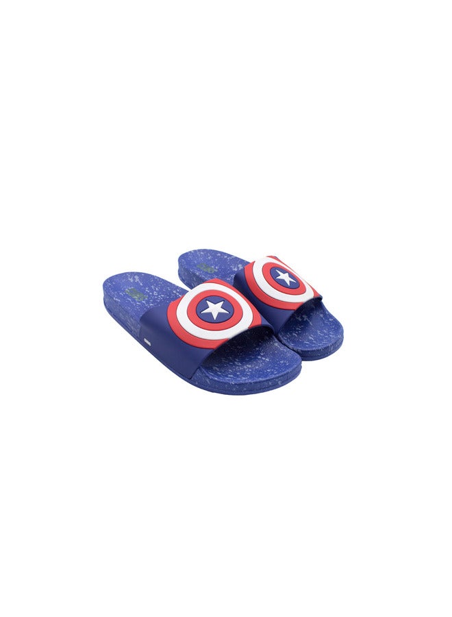 Captain America Print Everyday Wear Eco-Friendly Pvc Slides For Kids Lightweight Easy To Wash And Anti-Slip Soles