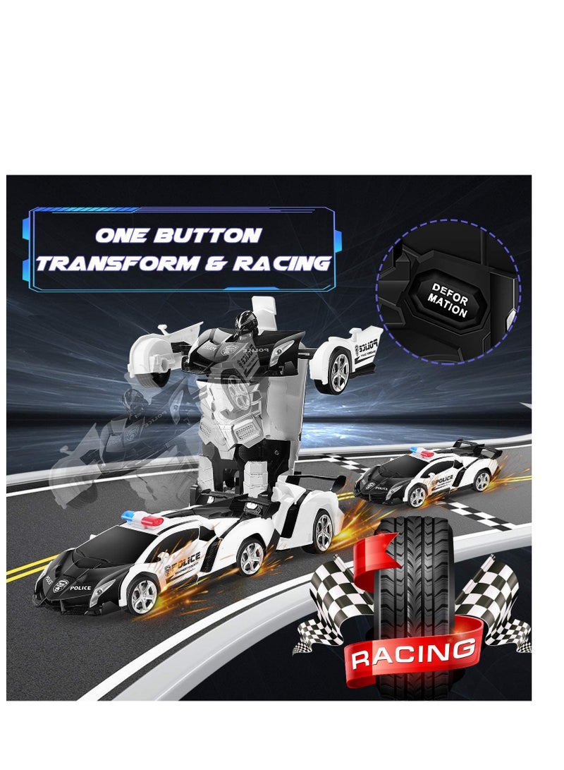 Transform Robot RC Car with 2.4g Version Remote And One Button Transforming 360 Degree Rotation