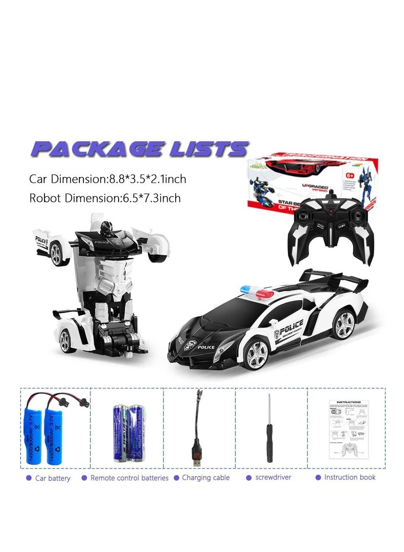 Transform Robot RC Car with 2.4g Version Remote And One Button Transforming 360 Degree Rotation