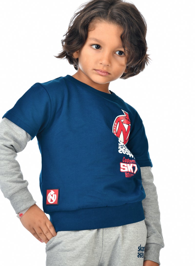 Boys' 2-Piece Sweatshirt and Jogger Set (2 -8 yrs) Navy & Grey