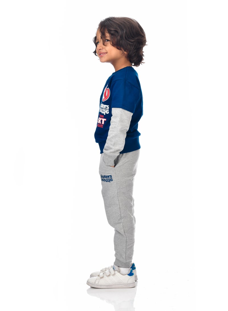 Boys' 2-Piece Sweatshirt and Jogger Set (2 -8 yrs) Navy & Grey