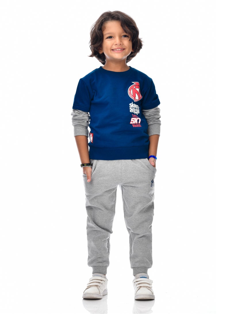 Boys' 2-Piece Sweatshirt and Jogger Set (2 -8 yrs) Navy & Grey