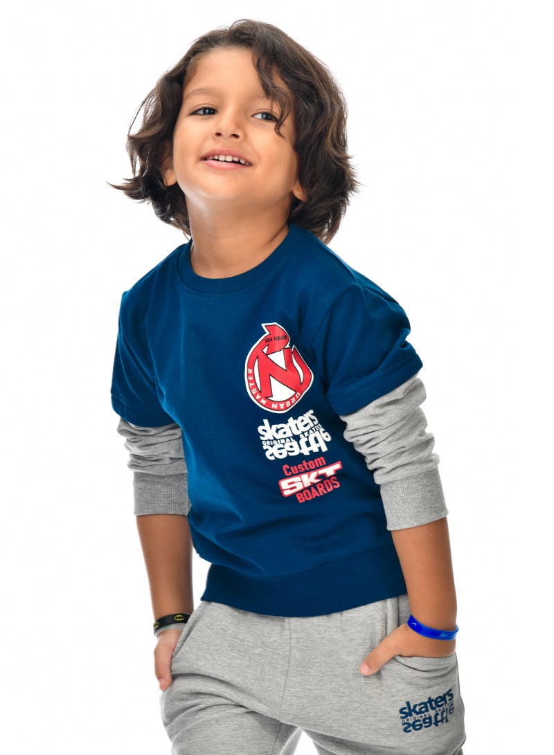 Boys' 2-Piece Sweatshirt and Jogger Set (2 -8 yrs) Navy & Grey