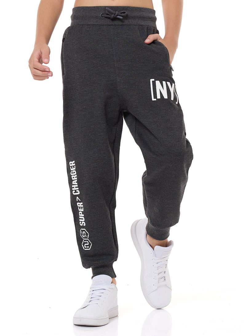 Boys' 2-Piece Sweatshirt and Jogger Set (8-14 yrs) Off-White/ Grey