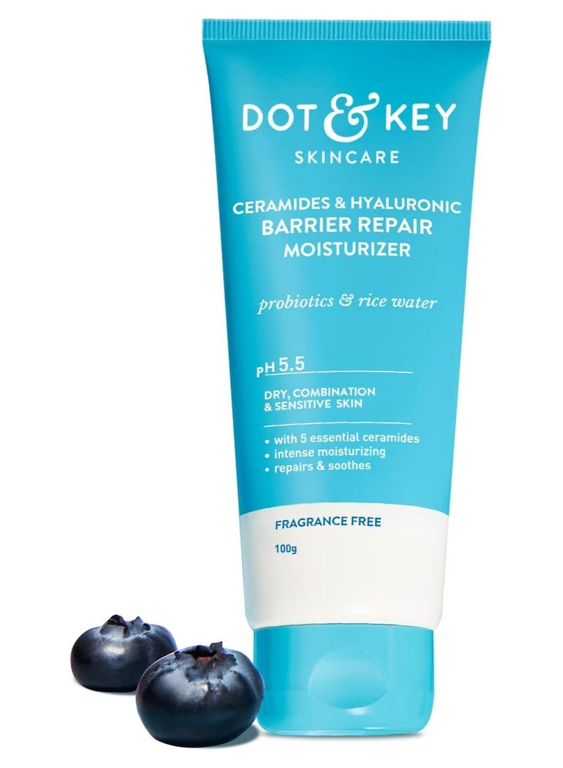 Dot & Key Ceramides & Hyaluronic Hydrating Face Cream With Probiotic I Barrier Repair For Dry Skin, 100g