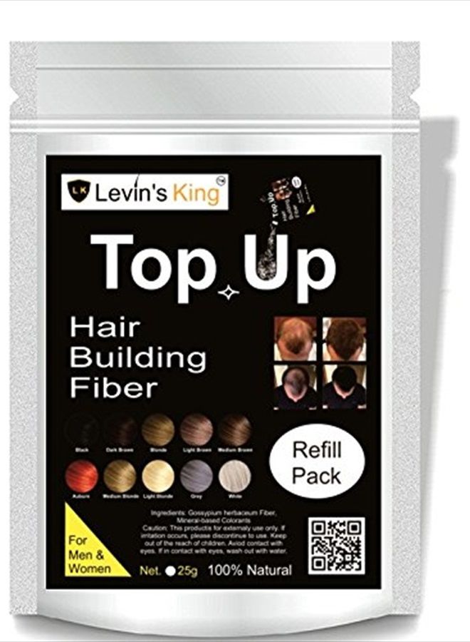 Hair Building Fiber , Hair concealer Refill Pack Use All hair fiber Black Color 25 Gram Pack of 1