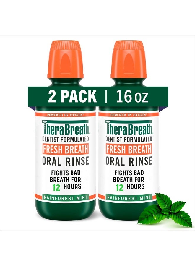 (Pack of 2) Fresh Breath Oral Rinse, Rainforest Mint, 2x16 oz