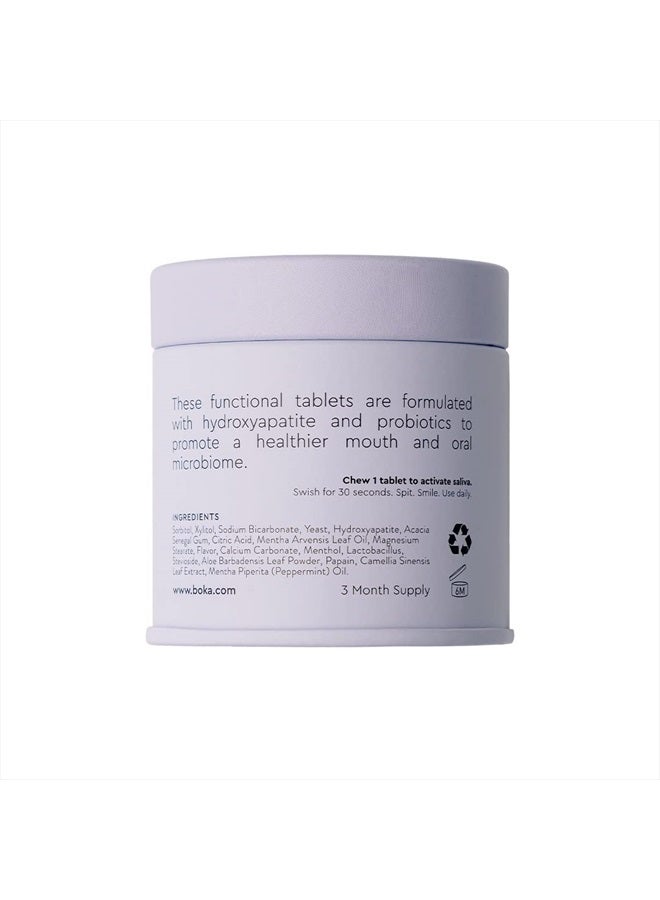 Travel Size Mouthwash Tablets - Hydroxyapatite, Fluoride/Alcohol Free & Eco-Friendly - Chewable Tablet to Freshen & Kill Bad Breath Quickly, Remineralize Teeth Cleansing - 90 Pack