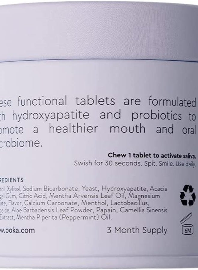 Travel Size Mouthwash Tablets - Hydroxyapatite, Fluoride/Alcohol Free & Eco-Friendly - Chewable Tablet to Freshen & Kill Bad Breath Quickly, Remineralize Teeth Cleansing - 90 Pack