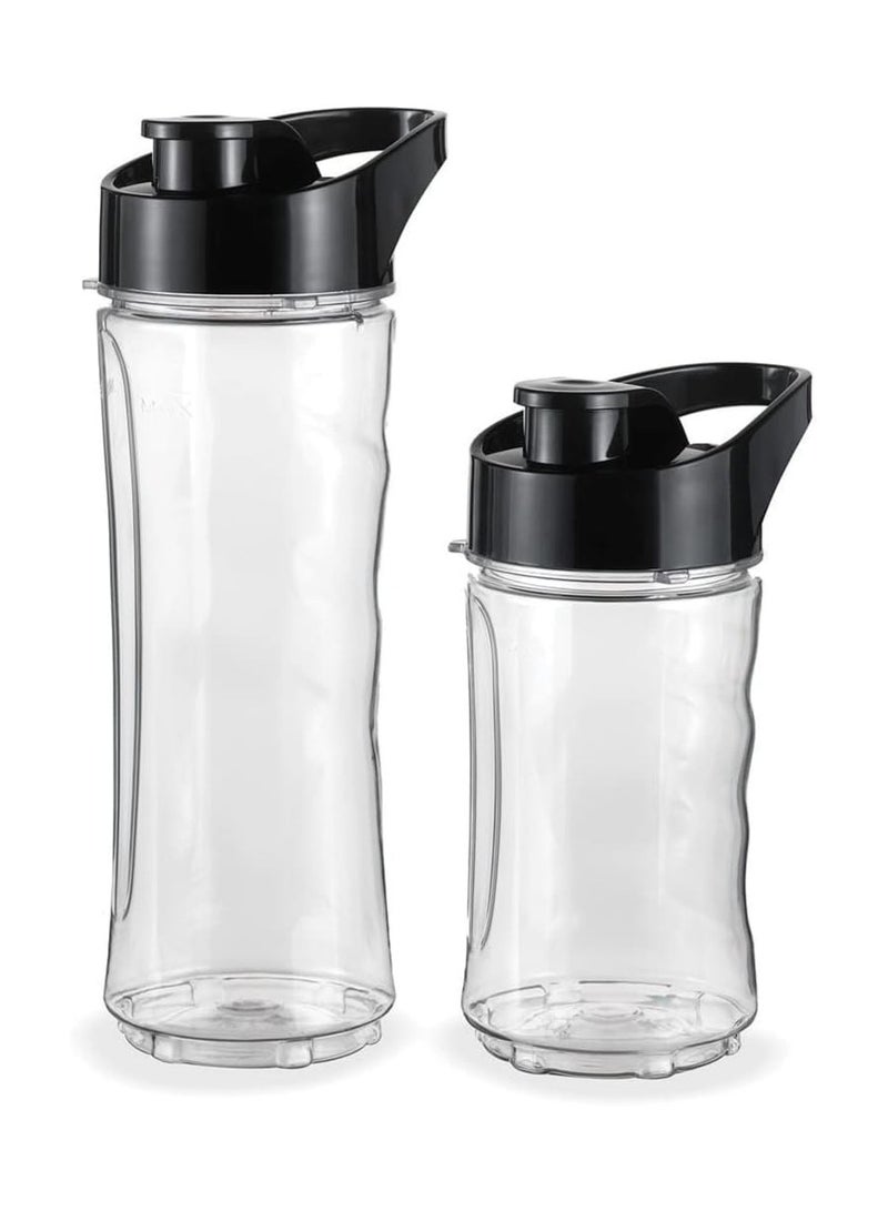 Personal Blender 350W Smoothie Blender/Smoothie Maker with 570ml & 400ml Go Bottle and Lid, Ice Crush Function Black/Silver