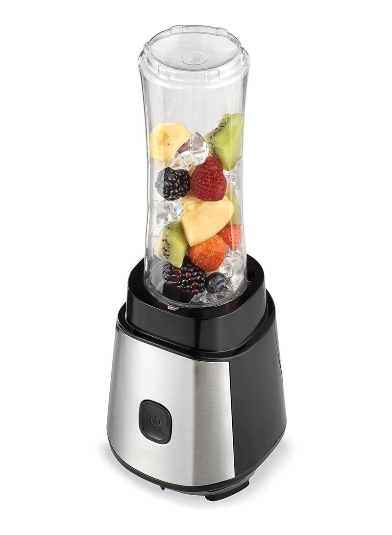 Personal Blender 350W Smoothie Blender/Smoothie Maker with 570ml & 400ml Go Bottle and Lid, Ice Crush Function Black/Silver