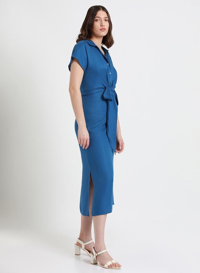 Tie-Front Midi Dress