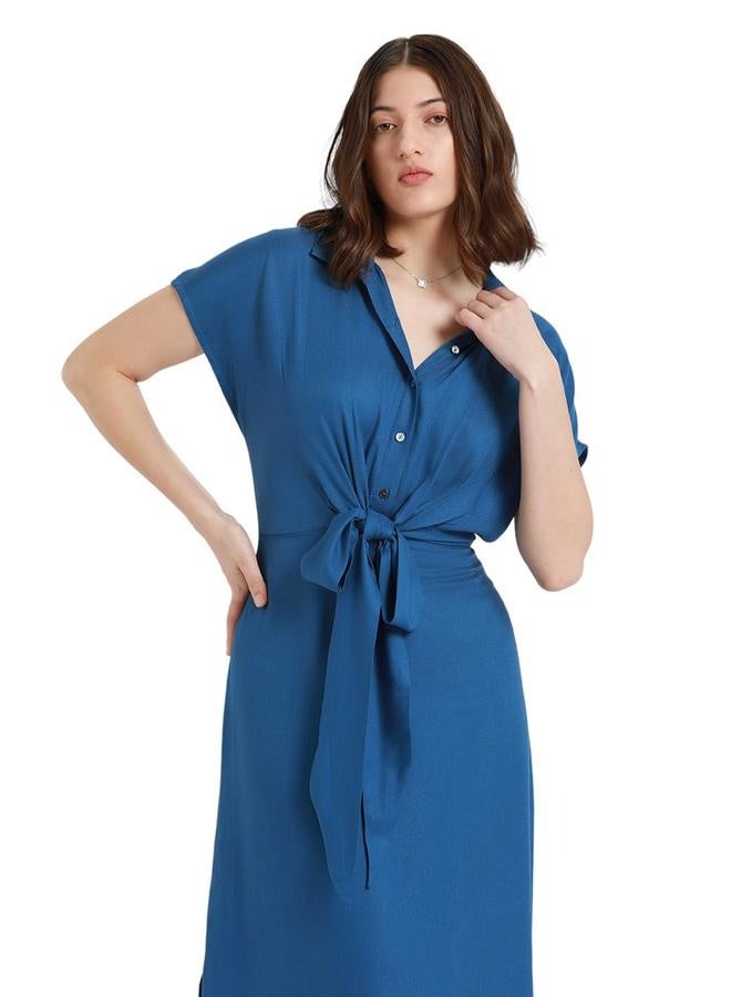 Tie-Front Midi Dress