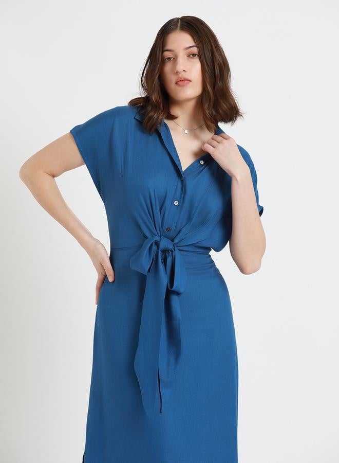 Tie-Front Midi Dress