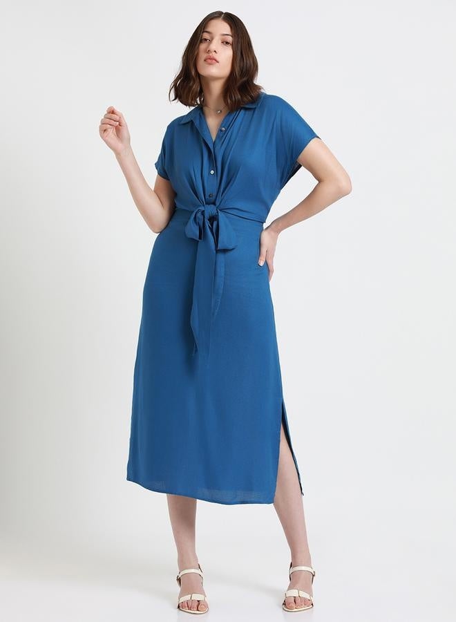 Tie-Front Midi Dress