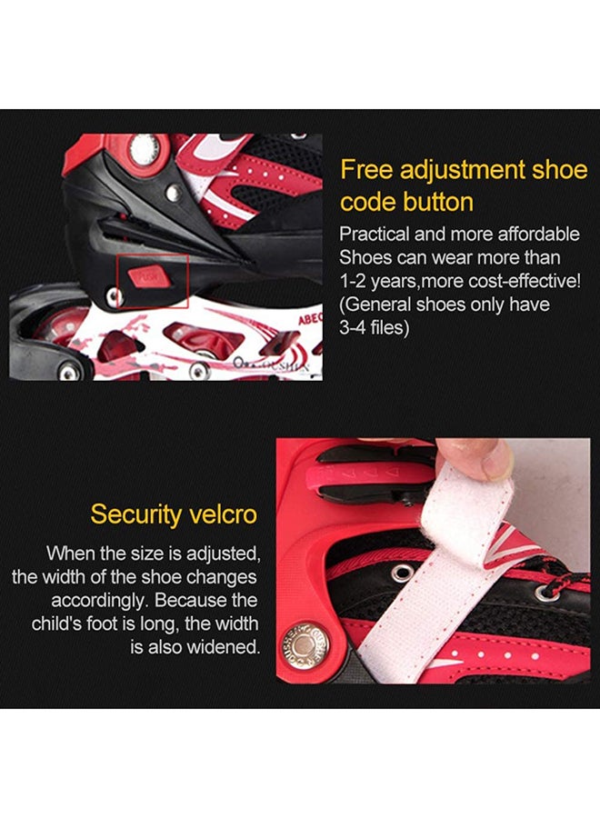 Full Flashing Roller Skate Shoes With Protective Safety Equipments For Children 30x37x21cm