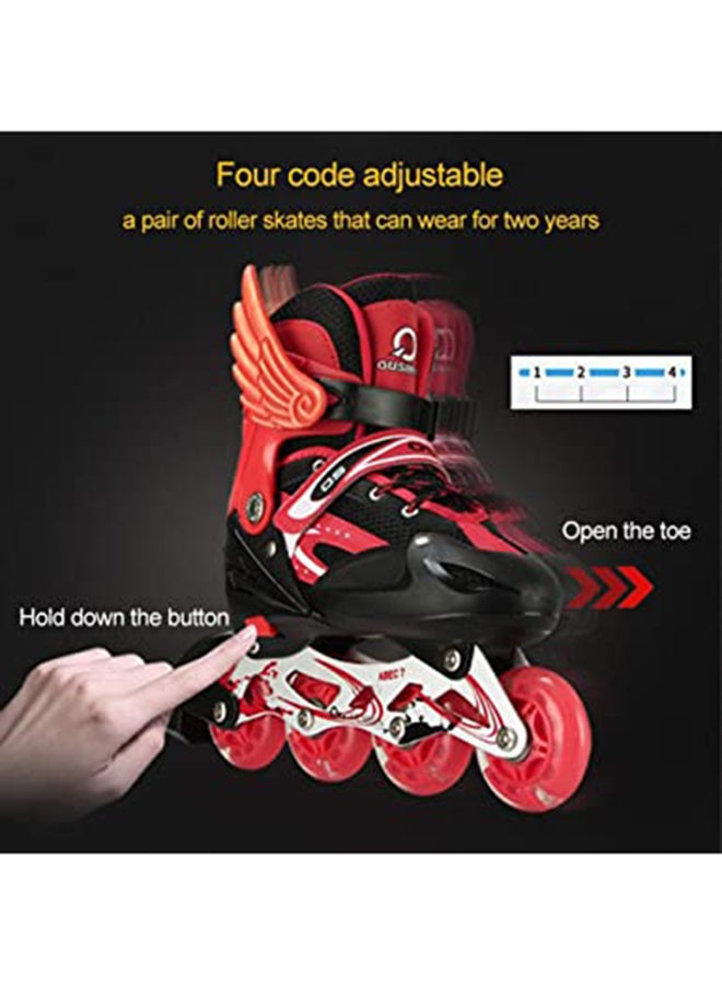 Full Flashing Roller Skate Shoes With Protective Safety Equipments For Children 30x37x21cm