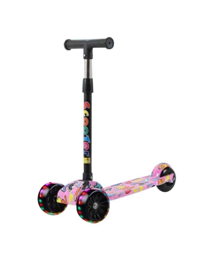 Tri Flash Wheel Graffiti Foldable And Adjustable Kids Scooter 5cm