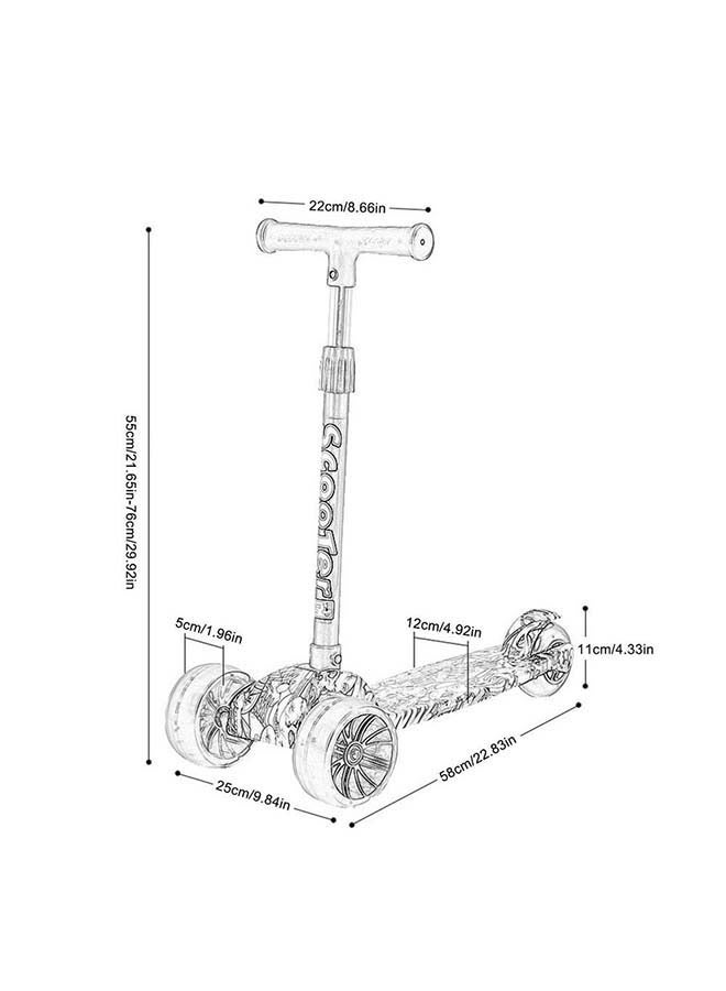 Tri Flash Wheel Graffiti Foldable And Adjustable Kids Scooter 5cm