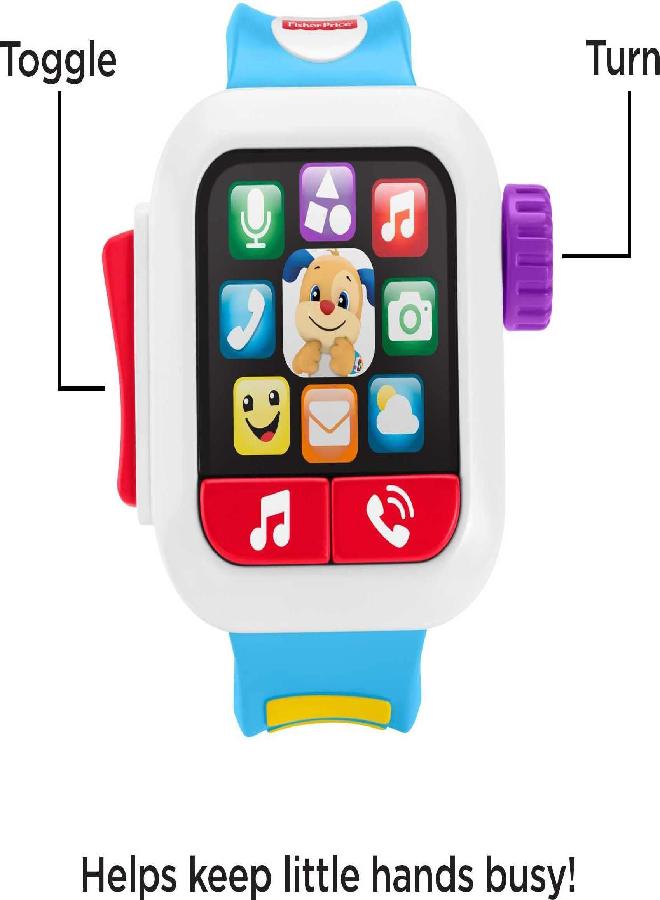 Fisher-Price Laugh & Learn Baby To Toddler Toy Time To Learn Smartwatch With Lights & Music For Pretend Play Ages 6+ Months