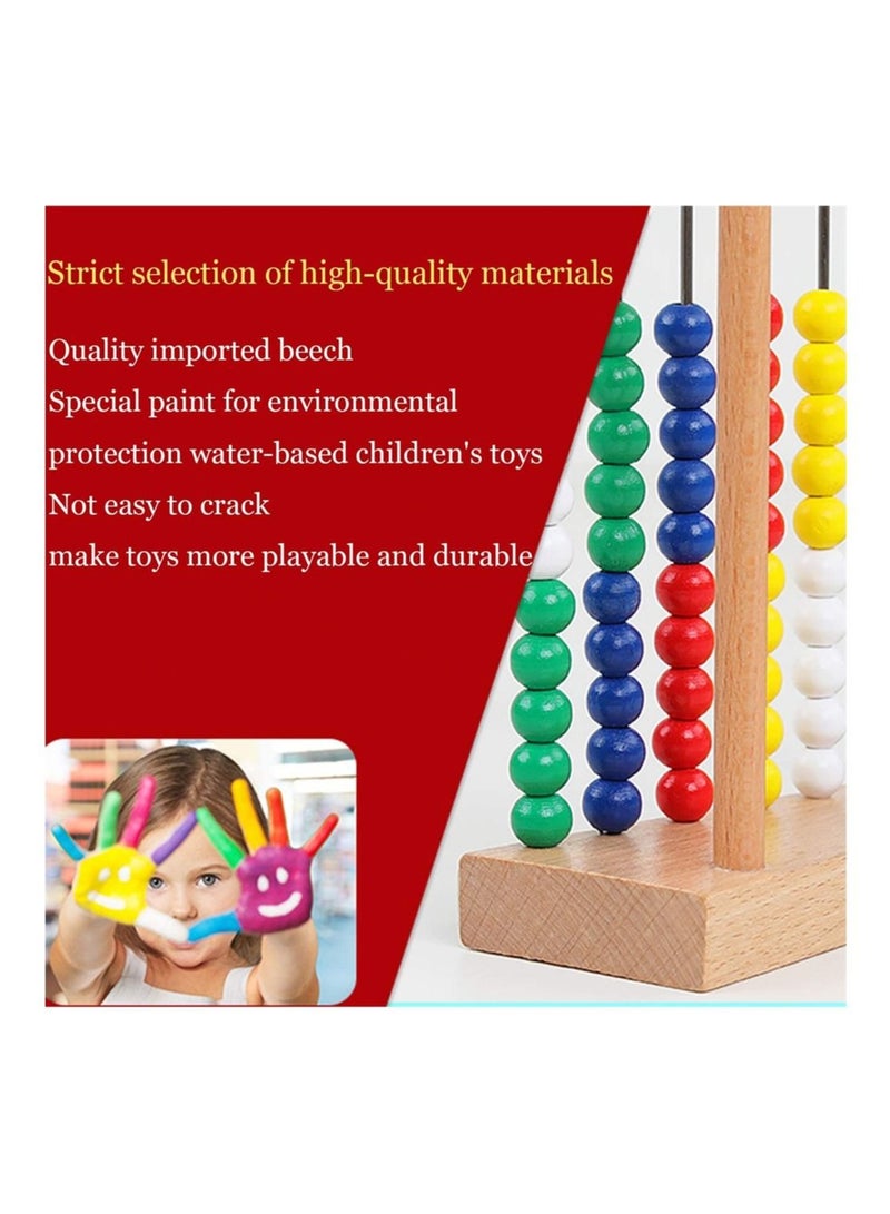 Wooden Abacus Abacus for Kids Math Preschool Number Learning Classic Wooden Toy Developmental Toy Wooden Beads 8 Extension Activities Great Gift Toddler Girls and Boys