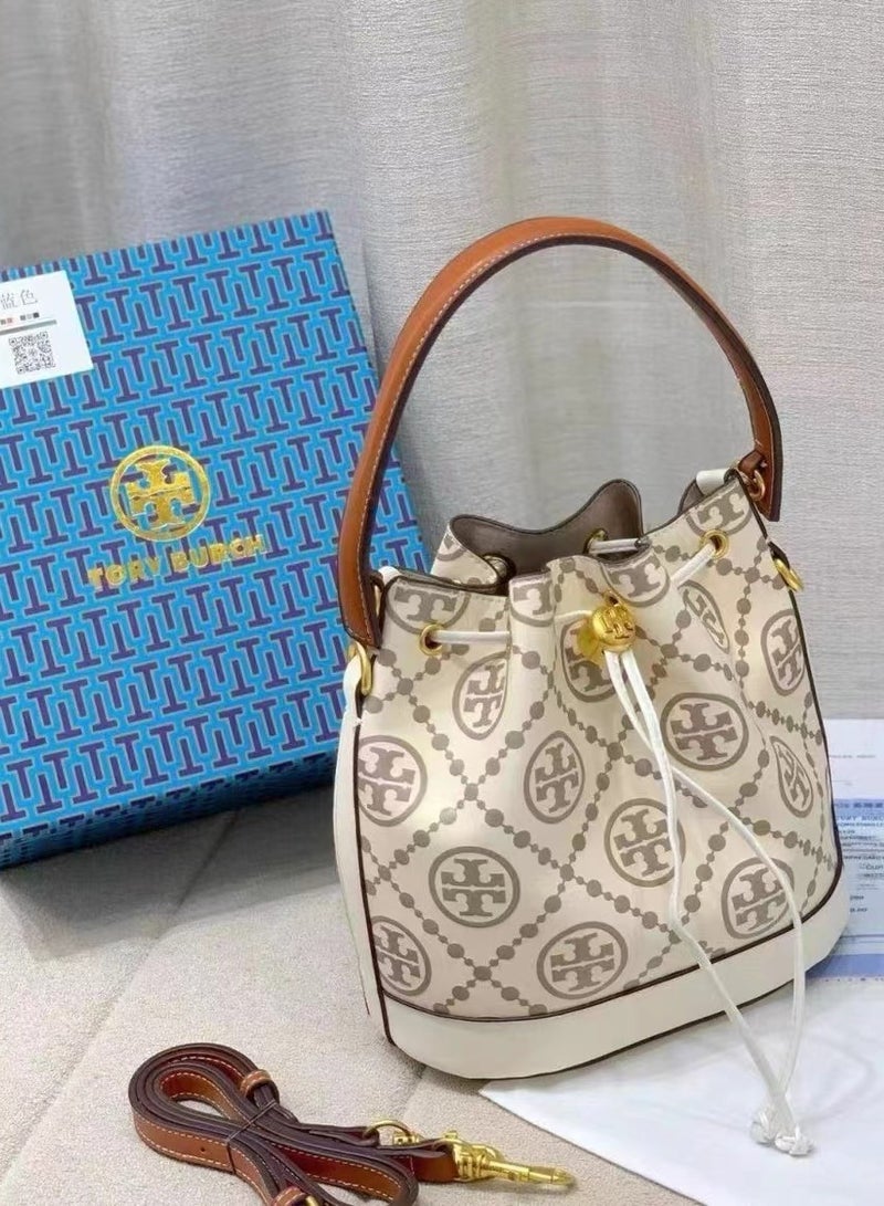 Tory Burch Large T Monogram Jacquard Bucket Bag