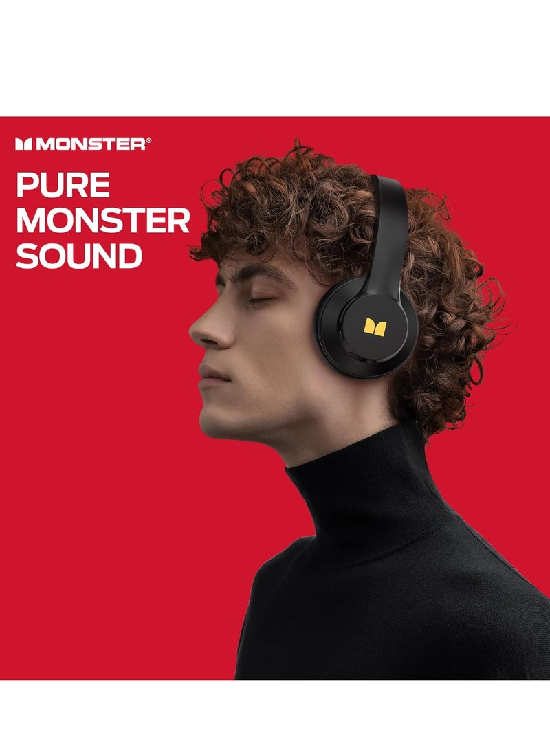 Mission 100 Bluetooth Headphones, Over Ear Headphones with Immersive Bass, Crystal Clear Call, 40H Playtime, Bluetooth 5.4, Comfortable Fit Wireless Headset for Travel Work
