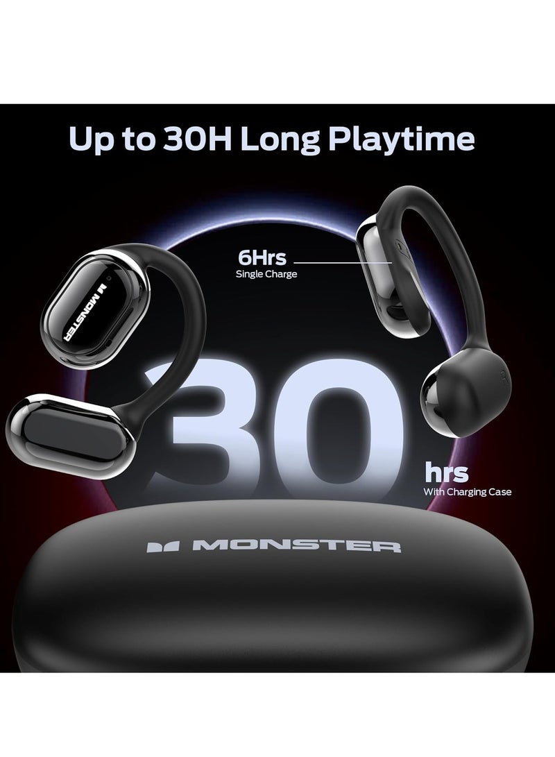 Open Free AC100 Open Ear Headphones, Bluetooth 5.3 Wireless Headphones with Earhooks, Immersive Stereo Sound by Dual Large Driver, Clear Talk, 30H Playtime,Waterproof Sport Earbuds for Running