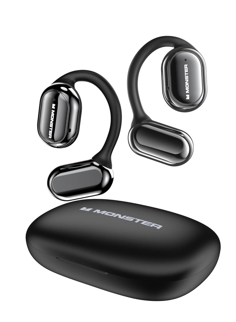 Open Free AC100 Open Ear Headphones, Bluetooth 5.3 Wireless Headphones with Earhooks, Immersive Stereo Sound by Dual Large Driver, Clear Talk, 30H Playtime,Waterproof Sport Earbuds for Running