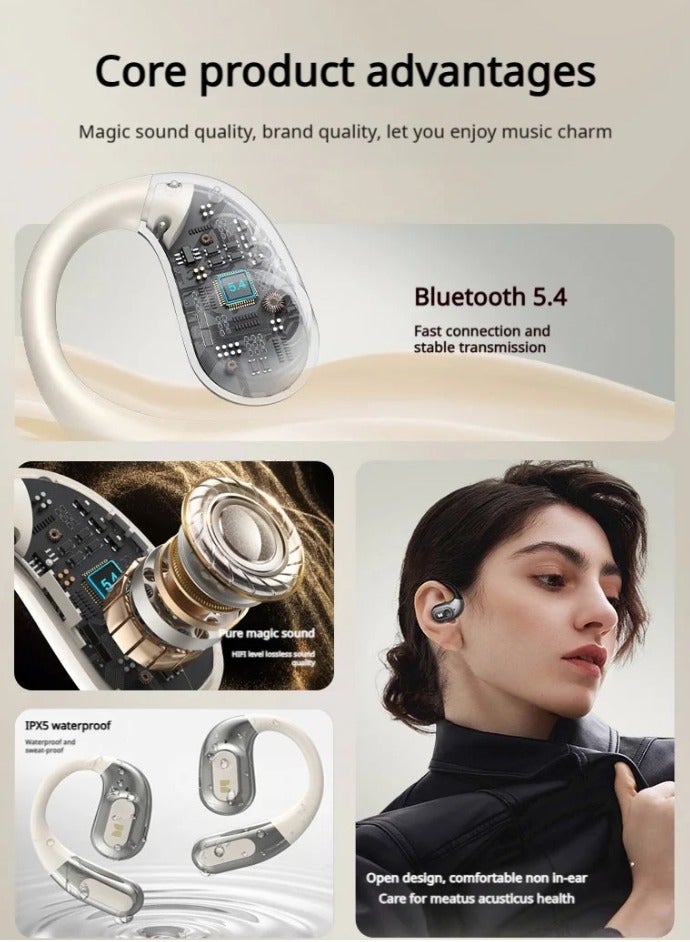 Open Ear AC330 Open Ear Earphone Bluetooth 5.4 Wireless Earphone IPX5 Waterproof Sport Earphone With Mic Earbuds