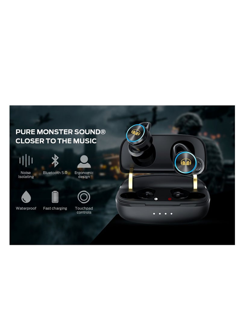 Clarity 101Plus AirLinks Wireless Earbuds, Bluetooth 5.0 in-Ear Headphones with Charging Case, Stereo Earphones Deep Bass Sound, Built-in Mic, Clear Call, Water Resistant Design for Sports