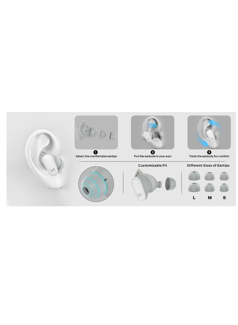 N-Lite 206 Wireless Earbuds Bluetooth 5.4 in Ear Headphones, Bluetooth Ear Buds Built-in Microphone, Touch Control, Comfortable Fit, USB-C Fast Charging, IPX6 Waterproof, 25H Playtime