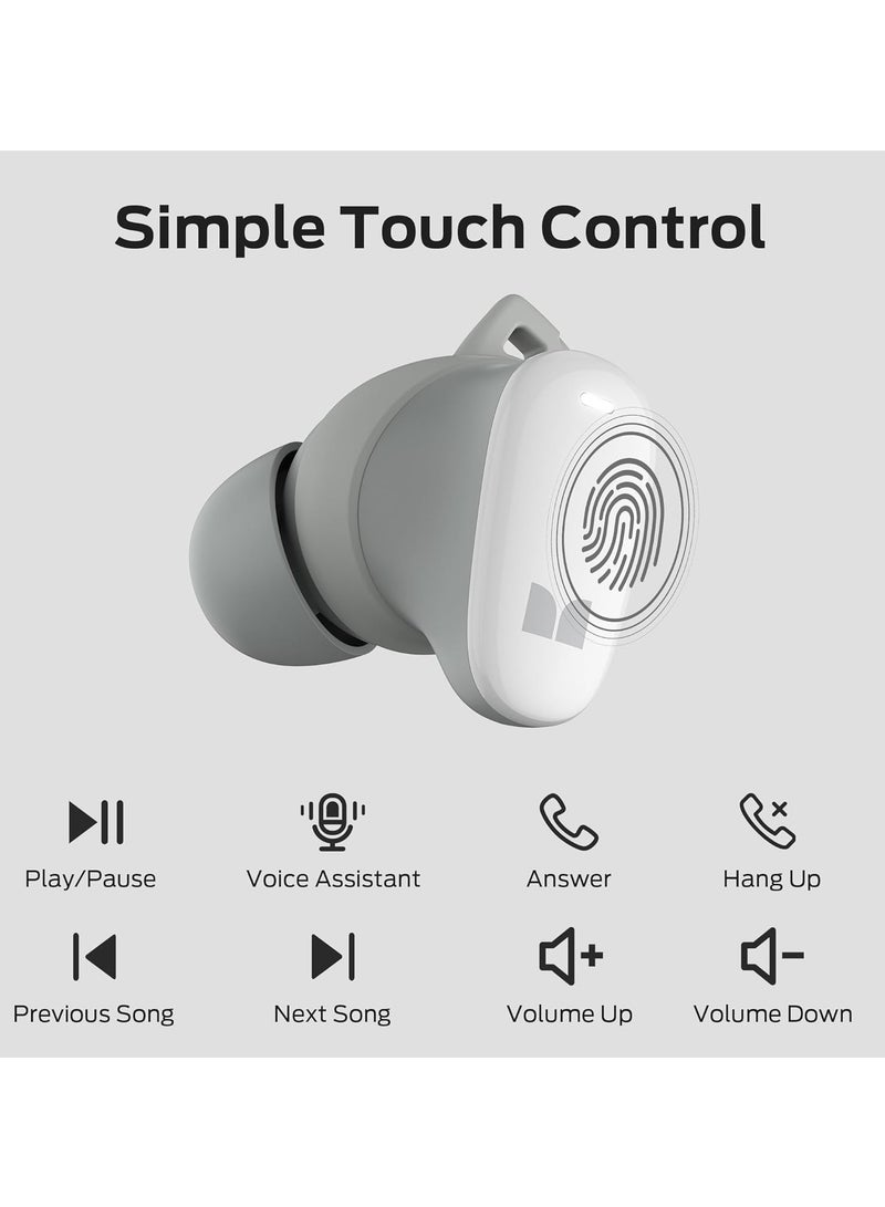 N-Lite 206 Wireless Earbuds Bluetooth 5.4 in Ear Headphones, Bluetooth Ear Buds Built-in Microphone, Touch Control, Comfortable Fit, USB-C Fast Charging, IPX6 Waterproof, 25H Playtime