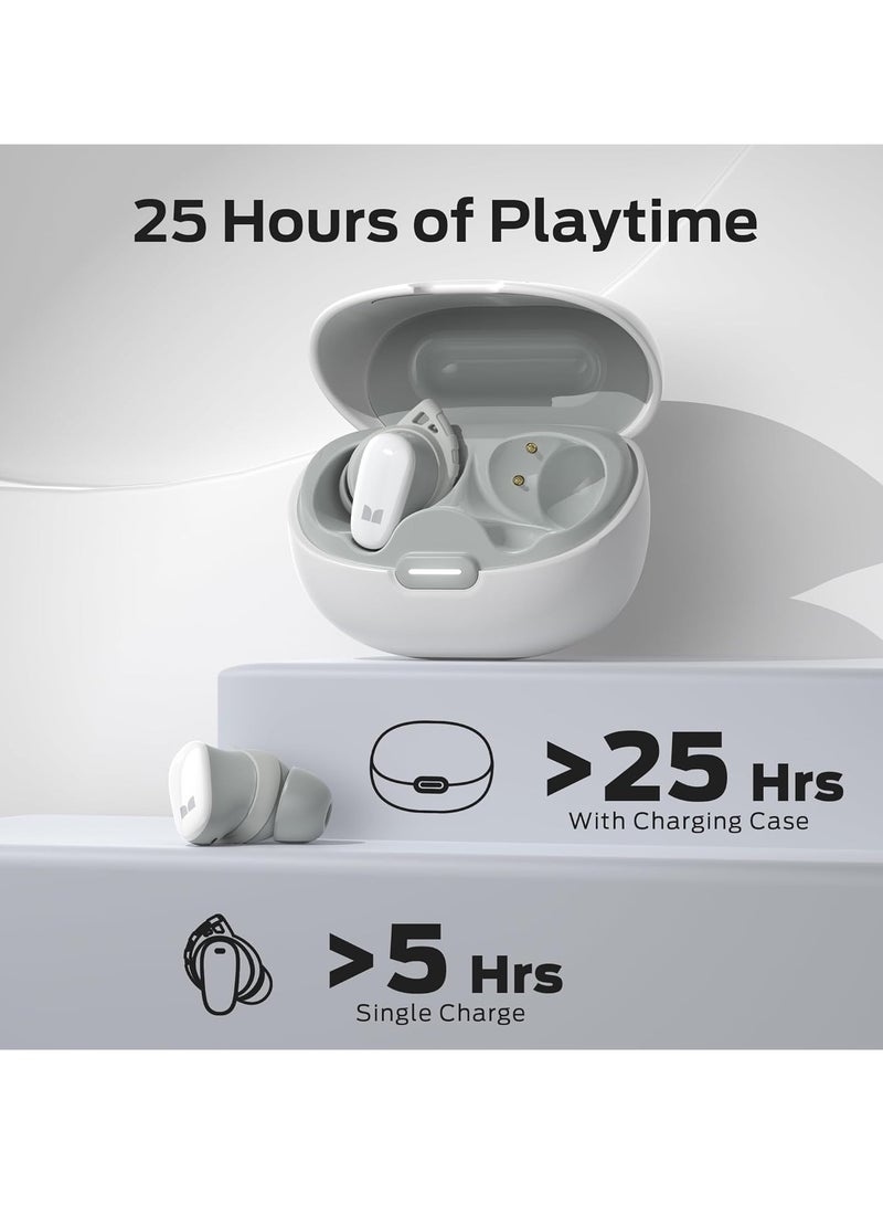 N-Lite 206 Wireless Earbuds Bluetooth 5.4 in Ear Headphones, Bluetooth Ear Buds Built-in Microphone, Touch Control, Comfortable Fit, USB-C Fast Charging, IPX6 Waterproof, 25H Playtime