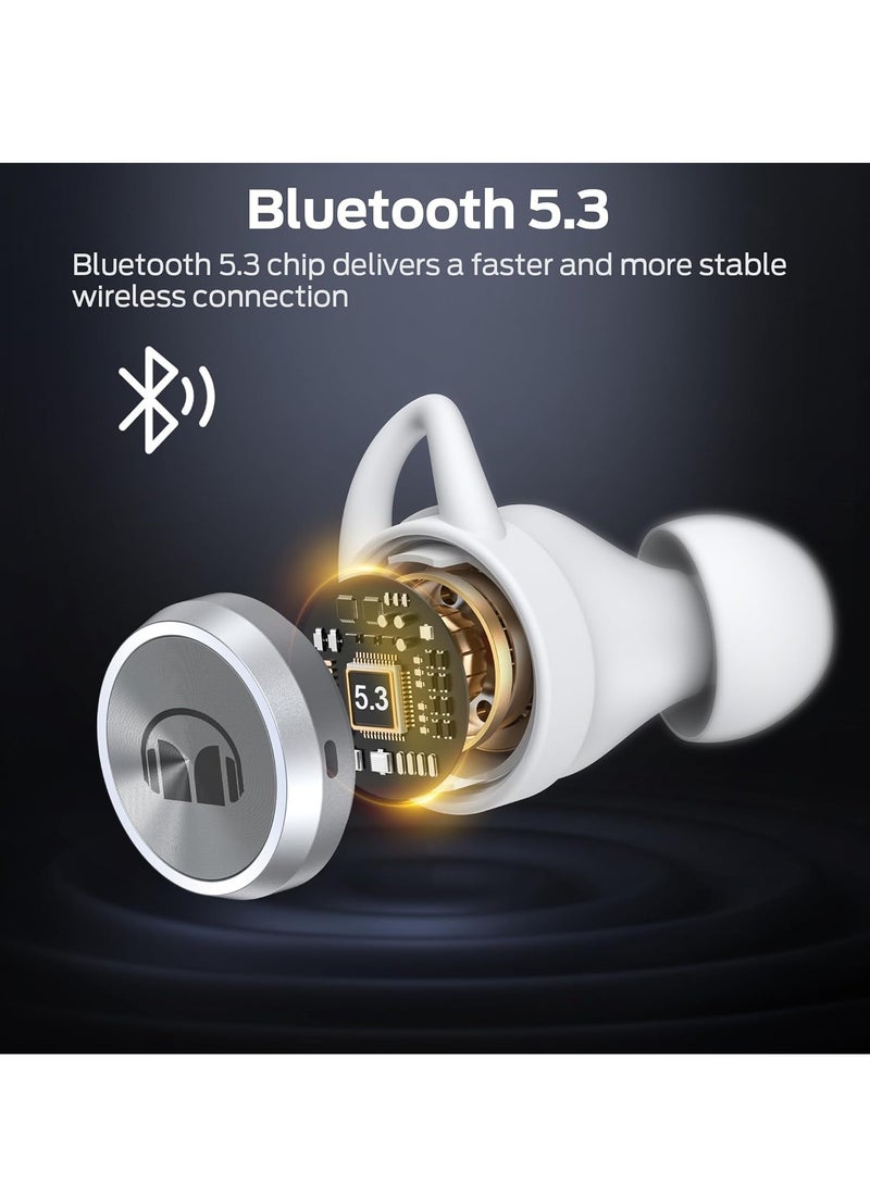 Clarity 101Plus AirLinks Wireless Earbuds, Bluetooth 5.3 in-Ear Headphones with Charging Case, Stereo Earphones Deep Bass Sound, 28H Long Playtime, Water Resistant Design for Sports