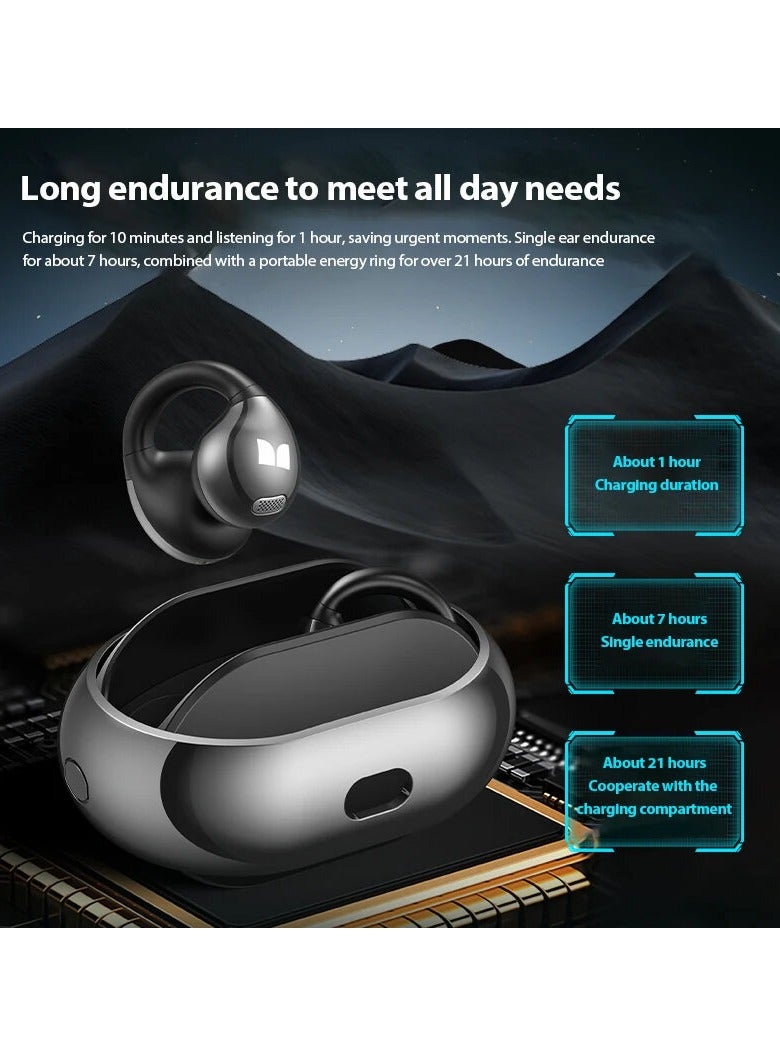 AC600 Air Conduction Headset Wireless bluetooth Earphone Rotary Planet Ring Design HiFi Panoramic Stereo AI Call Noise Cancelling 21H Playback Open-ear Earclips Headphones