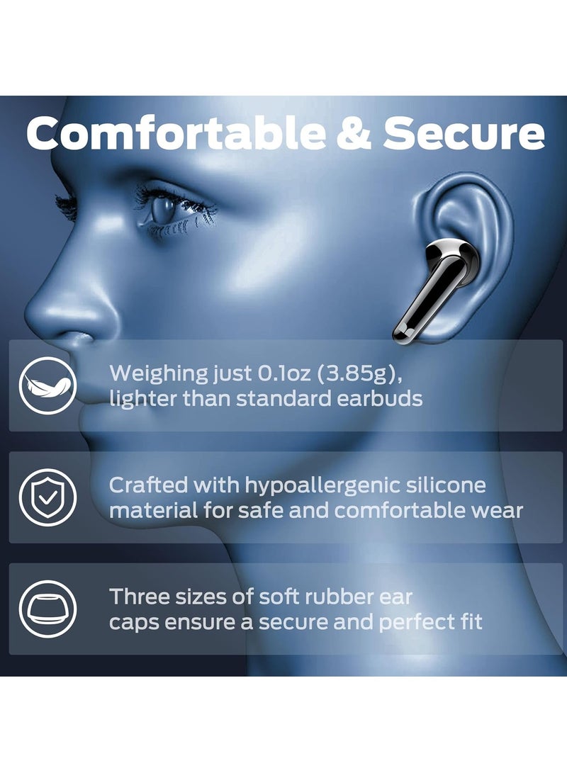 N-Lite 203 AirLinks Wireless Earbuds, Bluetooth 5.3 Headphones with HiFi Stereo, Crystal Clear Call, 30H Playback, Type-C Charging, Touch Control, IPX6 Waterproof in-Ear Earbuds Earphones