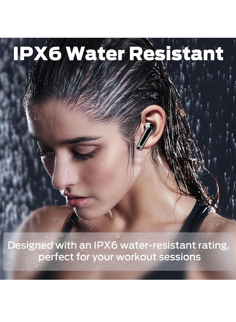 N-Lite 203 AirLinks Wireless Earbuds, Bluetooth 5.3 Headphones with HiFi Stereo, Crystal Clear Call, 30H Playback, Type-C Charging, Touch Control, IPX6 Waterproof in-Ear Earbuds Earphones