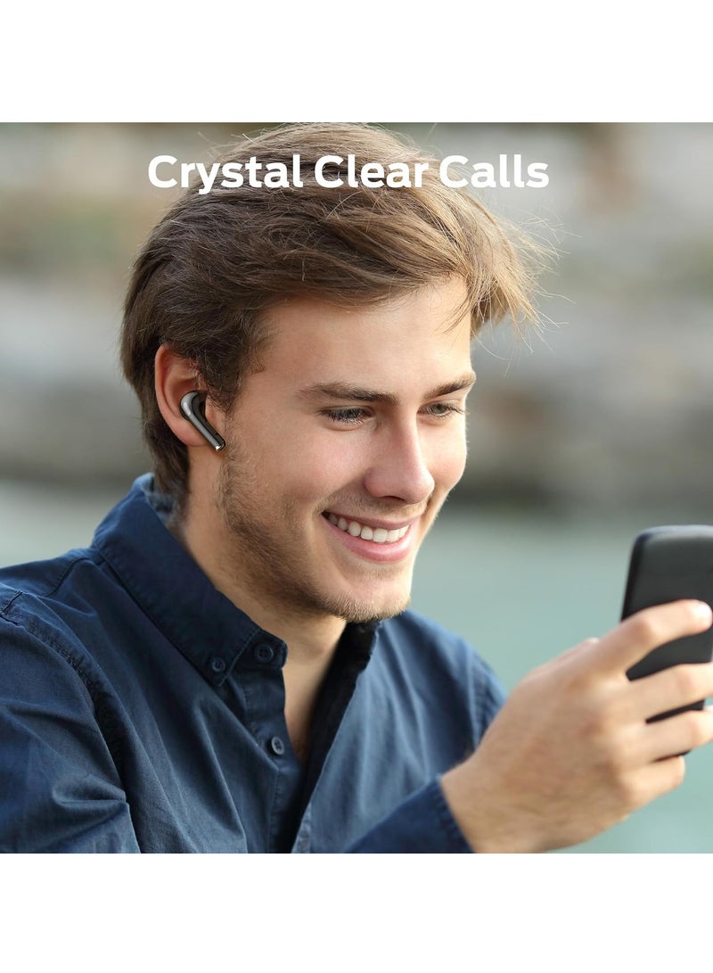 N-Lite 208 Wireless Earbuds Bluetooth 5.4 Built-in Mic, Bluetooth Earbuds Touch Control, Headphones Bluetooth Wireless with 30H Playtime, Type-C Fast Charging, Clear Call for Running, Workout