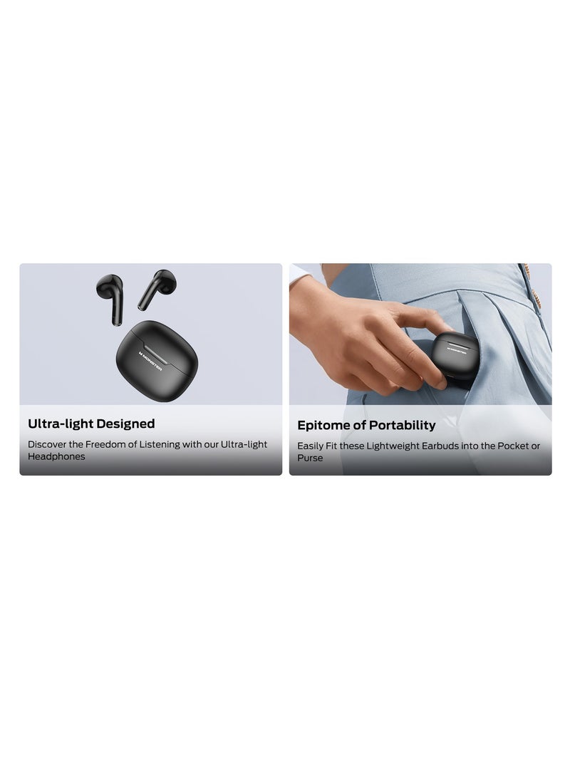 N-Lite 208 Wireless Earbuds Bluetooth 5.4 Built-in Mic, Bluetooth Earbuds Touch Control, Headphones Bluetooth Wireless with 30H Playtime, Type-C Fast Charging, Clear Call for Running, Workout