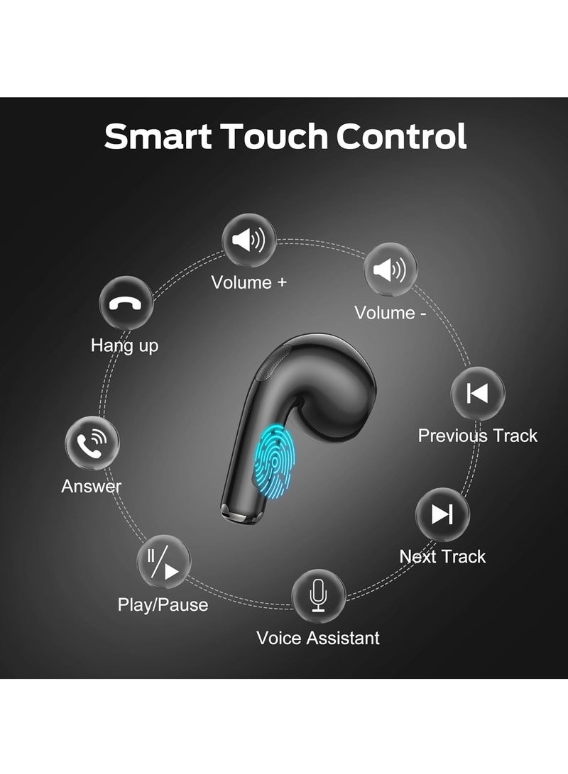 N-Lite 208 Wireless Earbuds Bluetooth 5.4 Built-in Mic, Bluetooth Earbuds Touch Control, Headphones Bluetooth Wireless with 30H Playtime, Type-C Fast Charging, Clear Call for Running, Workout