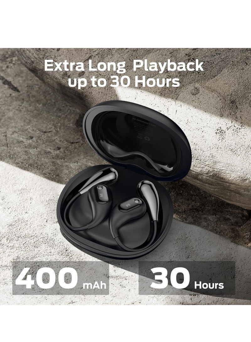 Open Ear AC210 Headphones, Bluetooth 5.4 Earphones Stereo Sound, Wireless Headphones 30 Hours Playback, Type-C Charging, HD Clear Calls, Touch Control, IPX5 Waterproof Open Ear Earbuds