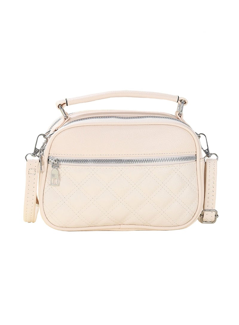 Women's Cross-Body Bags White Chain Bag Handbags for Women,Lightweight Crossbody Designer Shoulder Bag Purse,Ladies Fashion Phone Bag，Adjustable Strap PU Leather with Multi Zipper Pockets