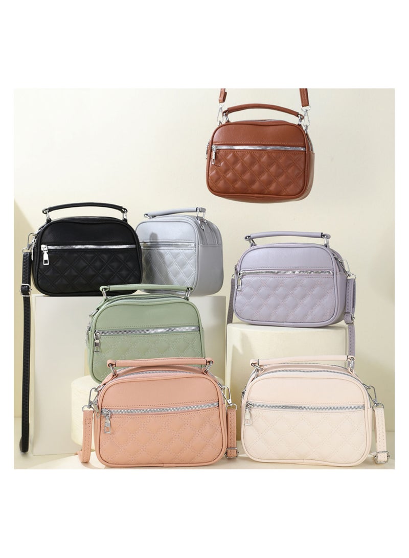 Women's Cross-Body Bags White Chain Bag Handbags for Women,Lightweight Crossbody Designer Shoulder Bag Purse,Ladies Fashion Phone Bag，Adjustable Strap PU Leather with Multi Zipper Pockets