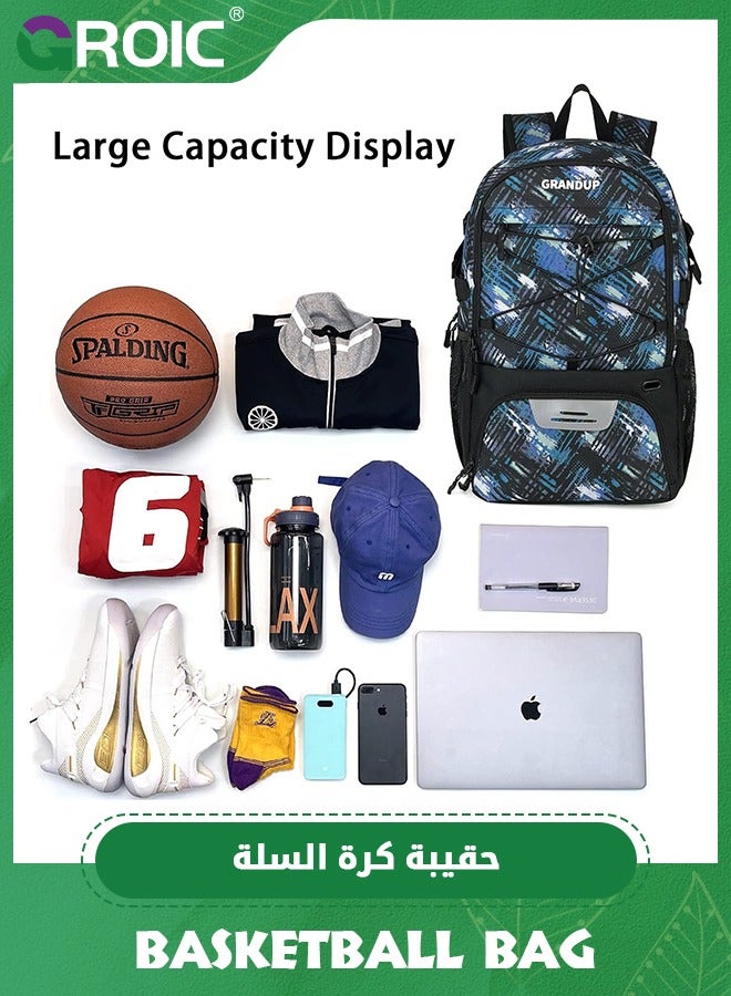 Soccer Backpack, Large Soccer Backpack Bag with Ball Compartment and Shoe Pocket Outdoor Sports Equipment Bag, Large ‎Backpack bag for Basketball, Soccer, Volleyball Sports