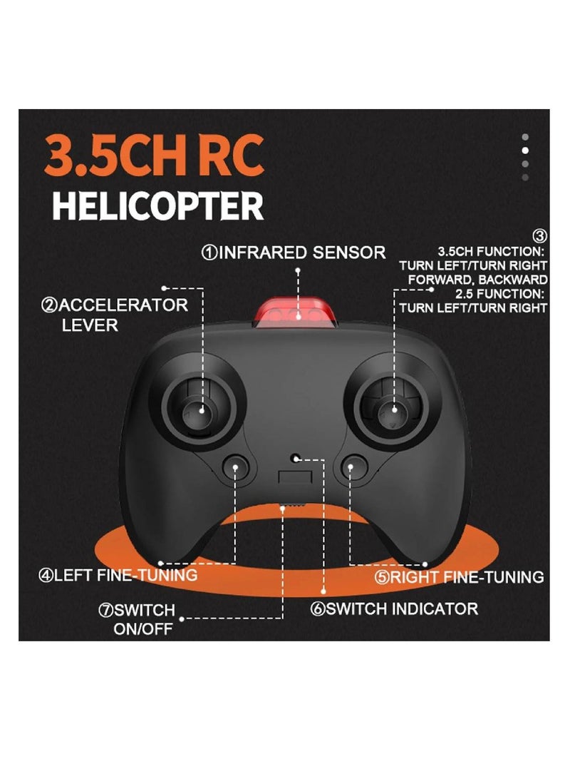 Remote Control Helicopter Kids Toys,3.5 Channel 2.4GHz Aircraft with Intelligent Obstacle Avoidance,One Key take Off Landing,LED Light,Stable Flight & Easy Control, Birthday Present for Boys Girls