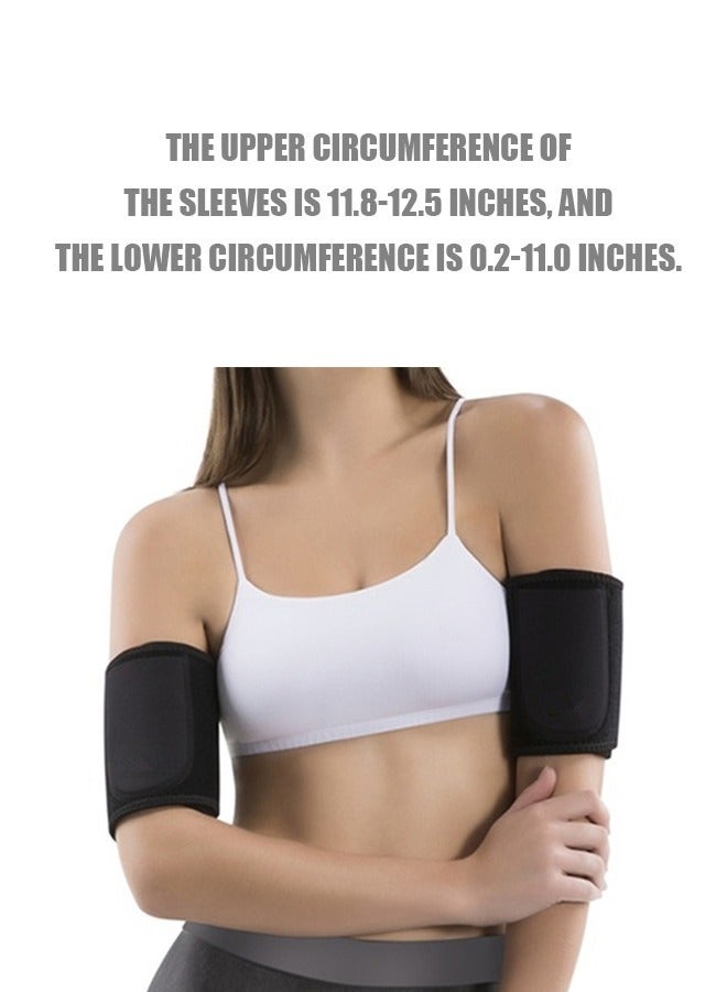 1 Pair Arm Shaper Slimming with Phone Case, Ultra Thin Neoprene Burn Fat Compression Arm Shaper, Arm Compression Sleeve for Yoga Fitness (Black)