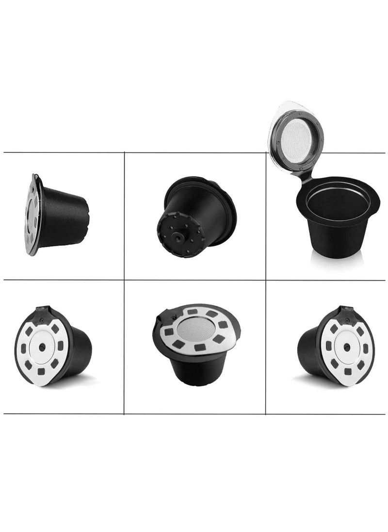 Refillable Capsules for Compatible with Nespresso,Silver Reusable Coffee Capsule Pods for Compatible with Nespresso Machines with Coffee Spoon with Brush