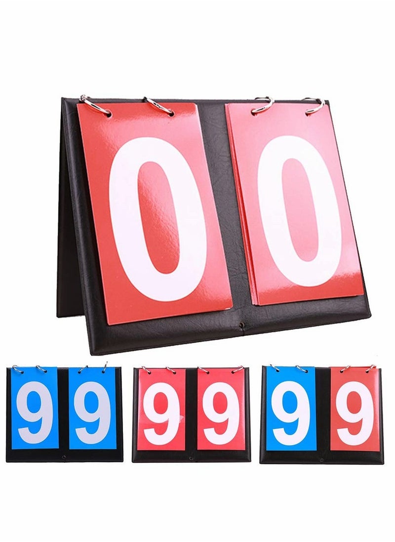 2 Digit Scoreboard for Football Game, Flip Number Sports Score Counter for Table Tennis and Basketball